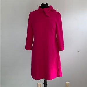 Magenta Bow Collar Dress